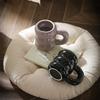Söt Mugg i Keramik med Donutmotiv, Nordisk Stil, Kreativ, Stor Kapacitet, Kaffekopp, Enkel Vattenkopp för Par, Mörk Färg