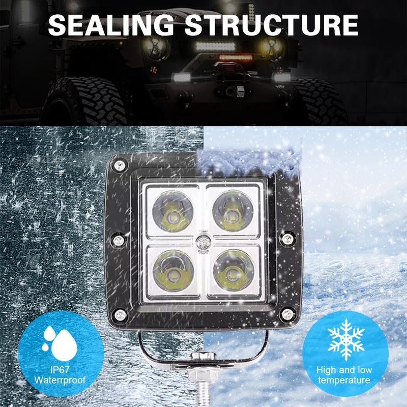 1/2x 12V/24V 12W LED Light Bar Spotlight IP67 Waterproof Driving Fog Lamps for Motorcycle Truck ATV UTV SUV Off-Road Vehicle Mod