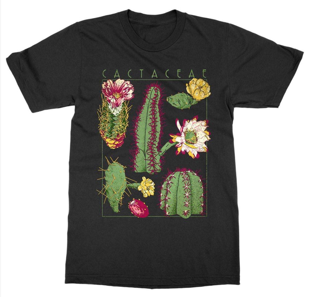 Cactus Botanical Garden Plant Print Art Botany Bloom Fruit Flower Grow New  Fashion 100 Cotton for Man Christian T Shirt