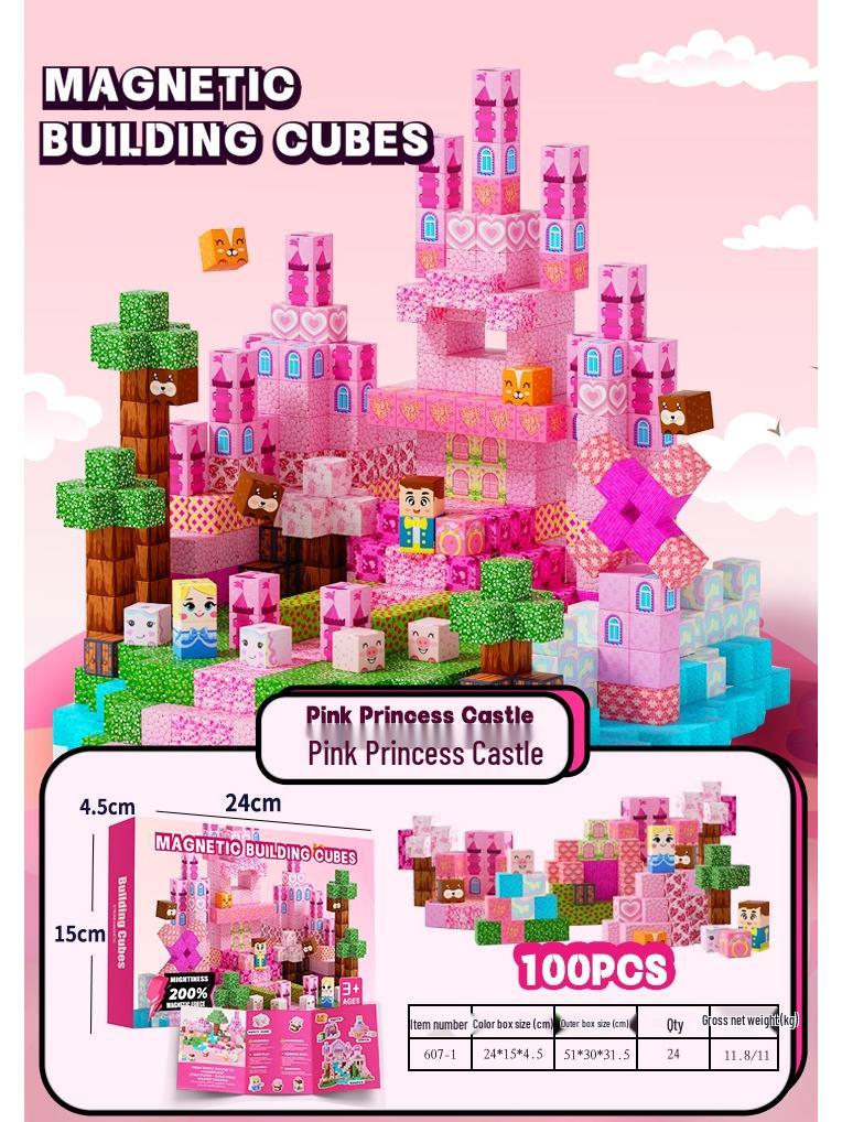 Minecraft Magnetic Cube Building Blocks - Children's Primitive Forest Construction Toy