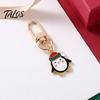 Christmas Party Keychain Cartoon Keychain, Enamel Santa Snowman Elk Snowflake Bag Charm, Holiday Decoration Xmas Theme Pendant for Backpacks Handbags