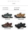 Men's Summer Closed-Toe Leather Sandals for Casual Outdoor Hiking and Beach Activities