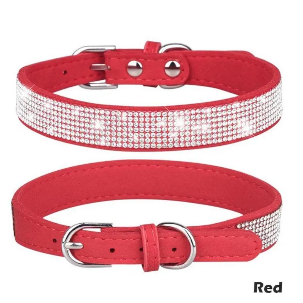 1 Pc Rhinestone Cat Pet Collar Pet Supplies Cute Pet Cat Dog Puppy Collar Adjustable Leather Puppy Dog Collar