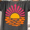 Boho Sunset T-Shirt and Kids Tshirt, Distressed Pepper Retro Vibes Beach Graphic Tee, Groovy Summer Vacation Gift for Her, Comfort Colors Top