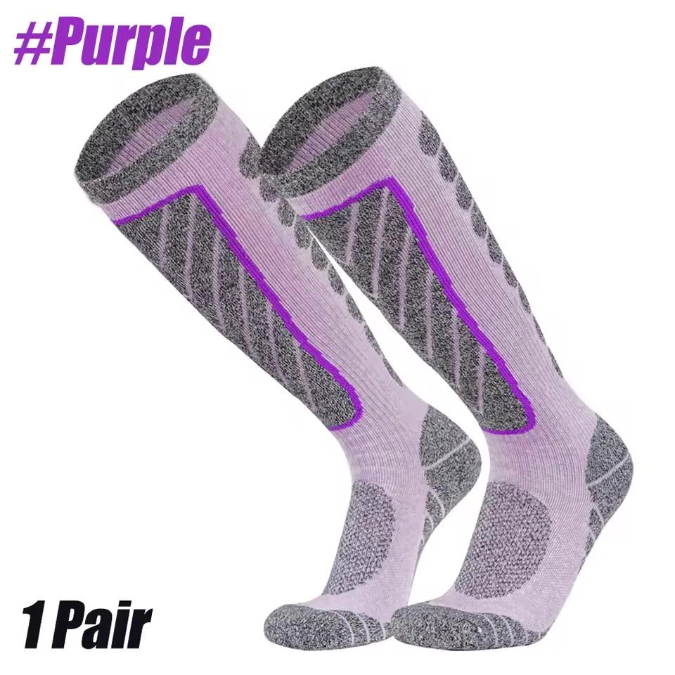 1Pair Ski Socks Wool Thermal Knee High Winter Snowboard Sport Socks Men Women, Hunting
