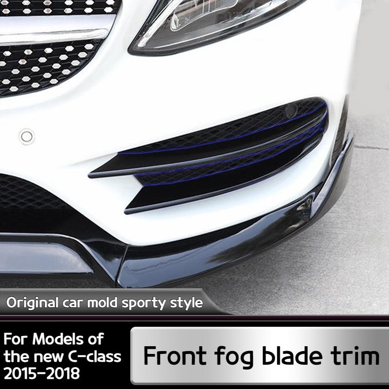 Kohlefaser Nebelscheinwerferabdeckung Frontstoßstangen-Spoiler für Mercedes Benz C-Klasse W205 C180 C200 C250 C260 C300 2015-2018 Zubehör
