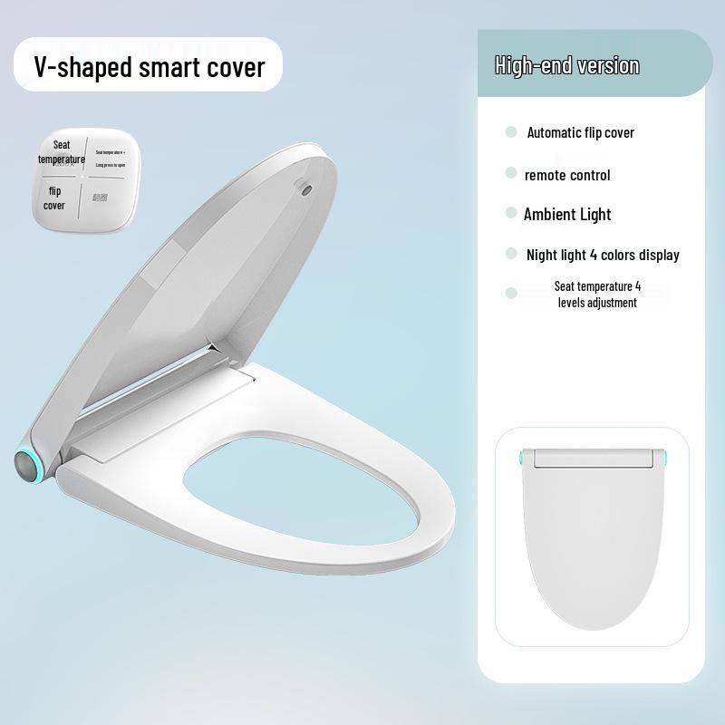 Intelligent Heated Toilet Seat with Automatic Flushing and Night Light - Fits U & V-Shaped Toilets