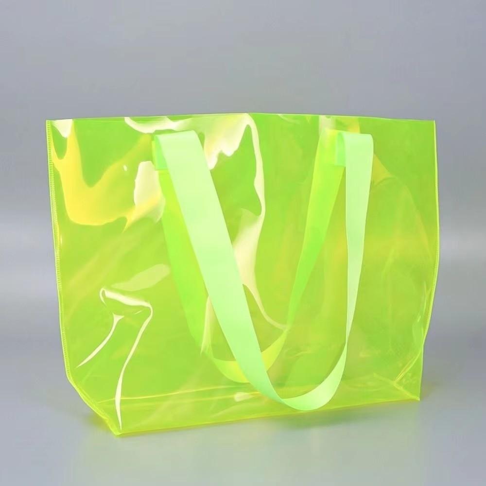 Nuova Borsa Trasparente in PVC Riutilizzabile Borsa a Spalla Solida Borsa Tote Colore Gelatina Viaggio all'Aperto