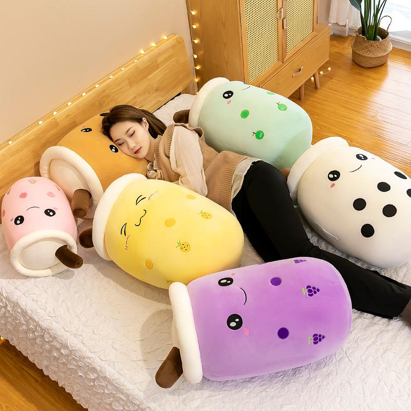 Popular Plush Toy Simulation Bubble Tea Cup Doll Cute Fruit Doll Large Throw Pillow