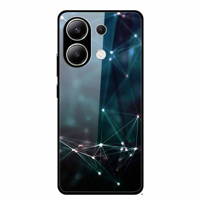Glass Back Cover For Xiaomi Redmi Note 13 Case Note13 Pro Coque Hard Tempered Glass Case For Redmi Note 13 Pro Case Soft Bumper