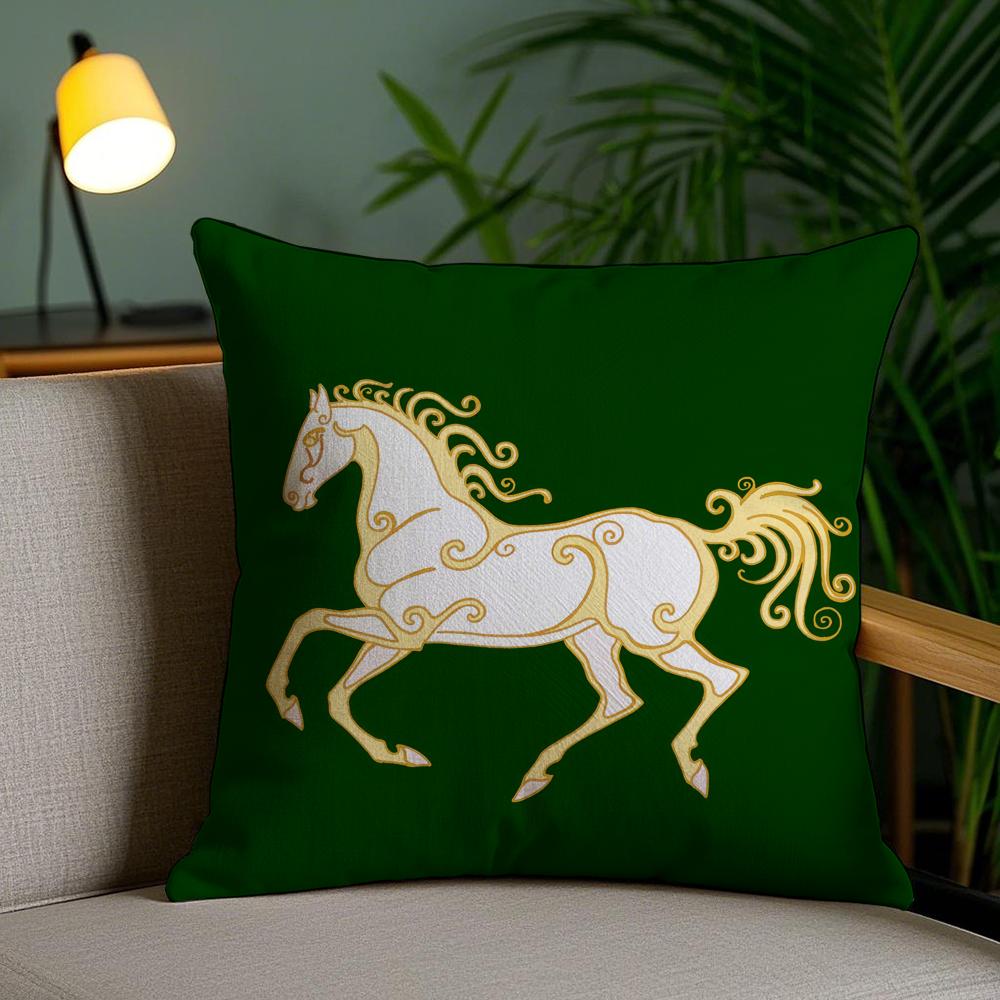 Kingdom Of Rohan Funny Cushion Cover Plush Fabric Soft Double-Sided Printed Invisible Zipper Sofa Pillow Case Home Decor