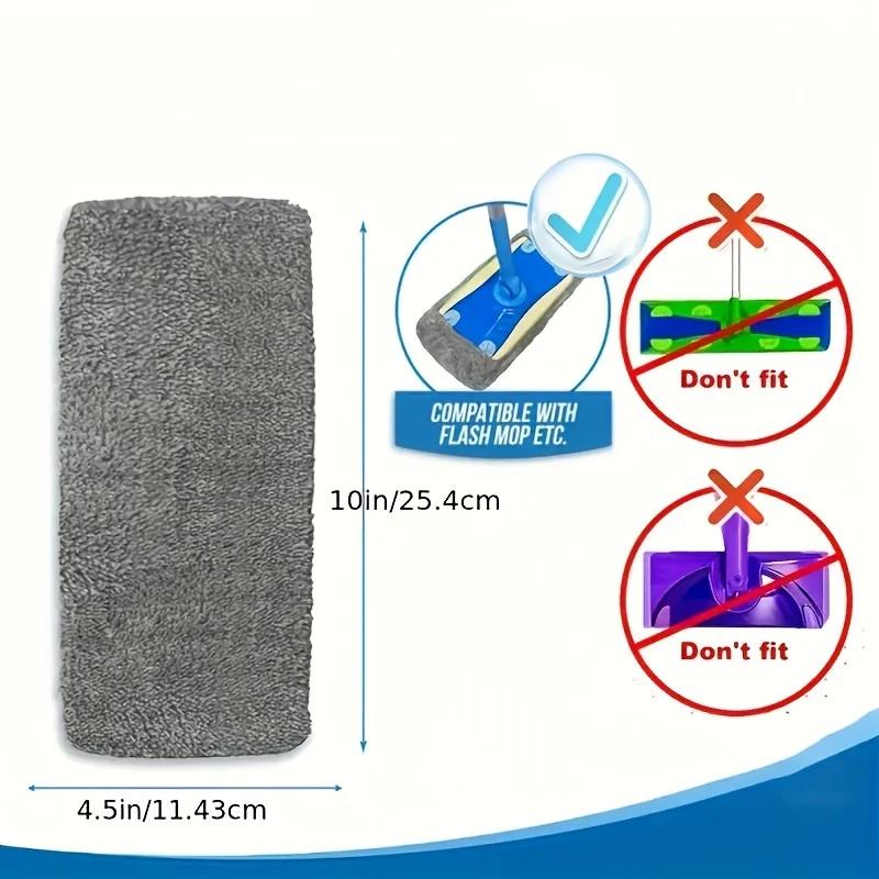 4 Piece Heavy-duty Washable Mop Pad - No Shedding or Marks, Suitable for Wooden Floors, Ceramic Tiles, and Vinyl Floors