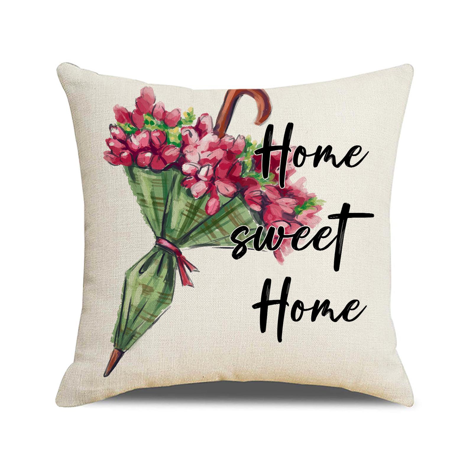 

New Floral Letter Print Pillow, Simple and Versatile, Living Room Decoration, Sofa Cushion, Bedroom Bedside Cushion 45 * 45 (excluding pillow core)