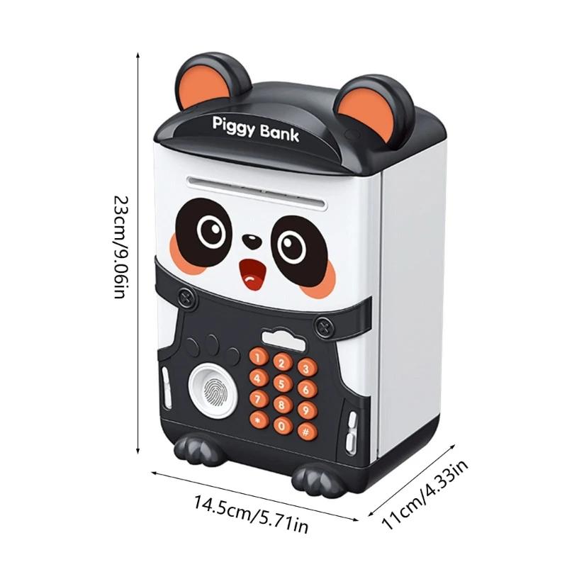 Electric Piggy Bank Kawaii Panda Moneybox Password Fingerprint Banks To Save Cash Coin Toy for Children Birthday Christmas Gifts