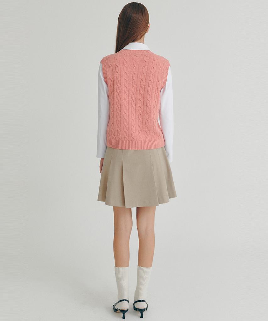 CLOVE [22Fw Clove] Wool Pleated Skirt (Beige)