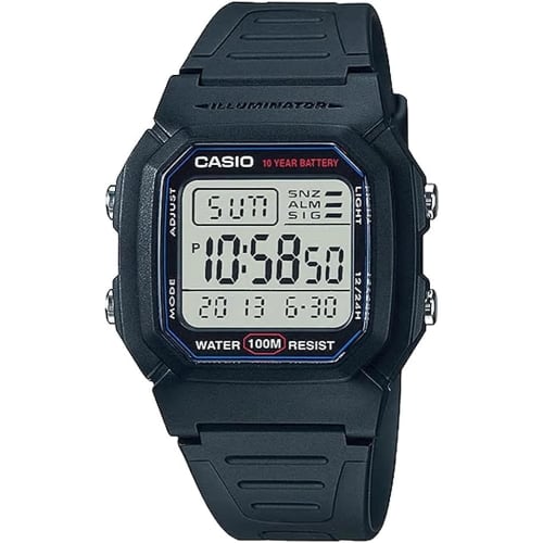 Casio Watch Standard Digital W-800H-1AV Genuine BOX Men's Black Overseas Model