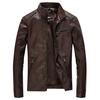 A men's new PU leather jacket spring and autumn men's jacket washed thin locomotive leather jacket
