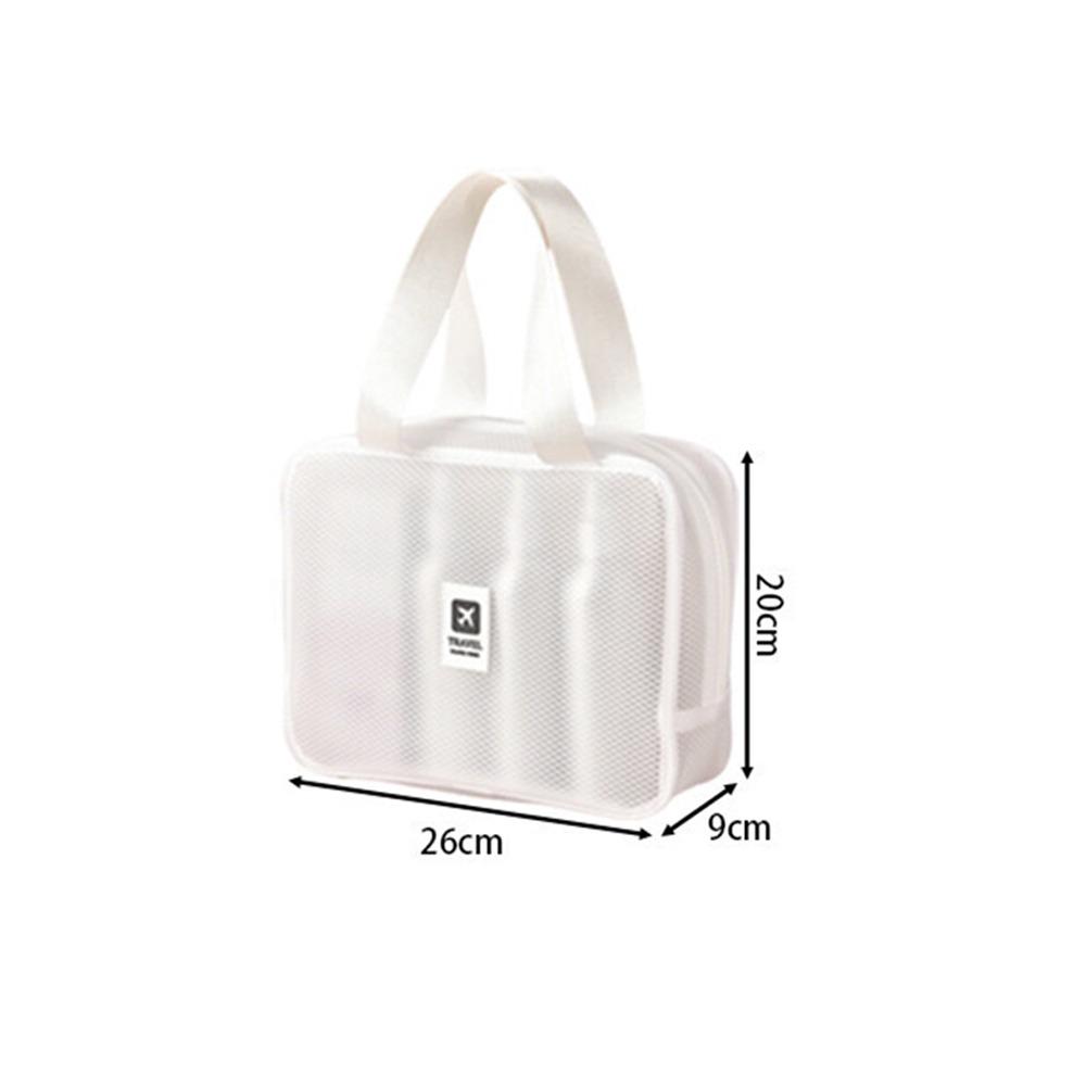New Large Capacity Mesh Makeup Bag Zipper Transparent Cosmetic Bag Waterproof Handheld Toiletry Kit Bag Travel