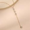 Elegant Geometric Y-shaped Rhinestone Clavicle Chain Necklace for Women