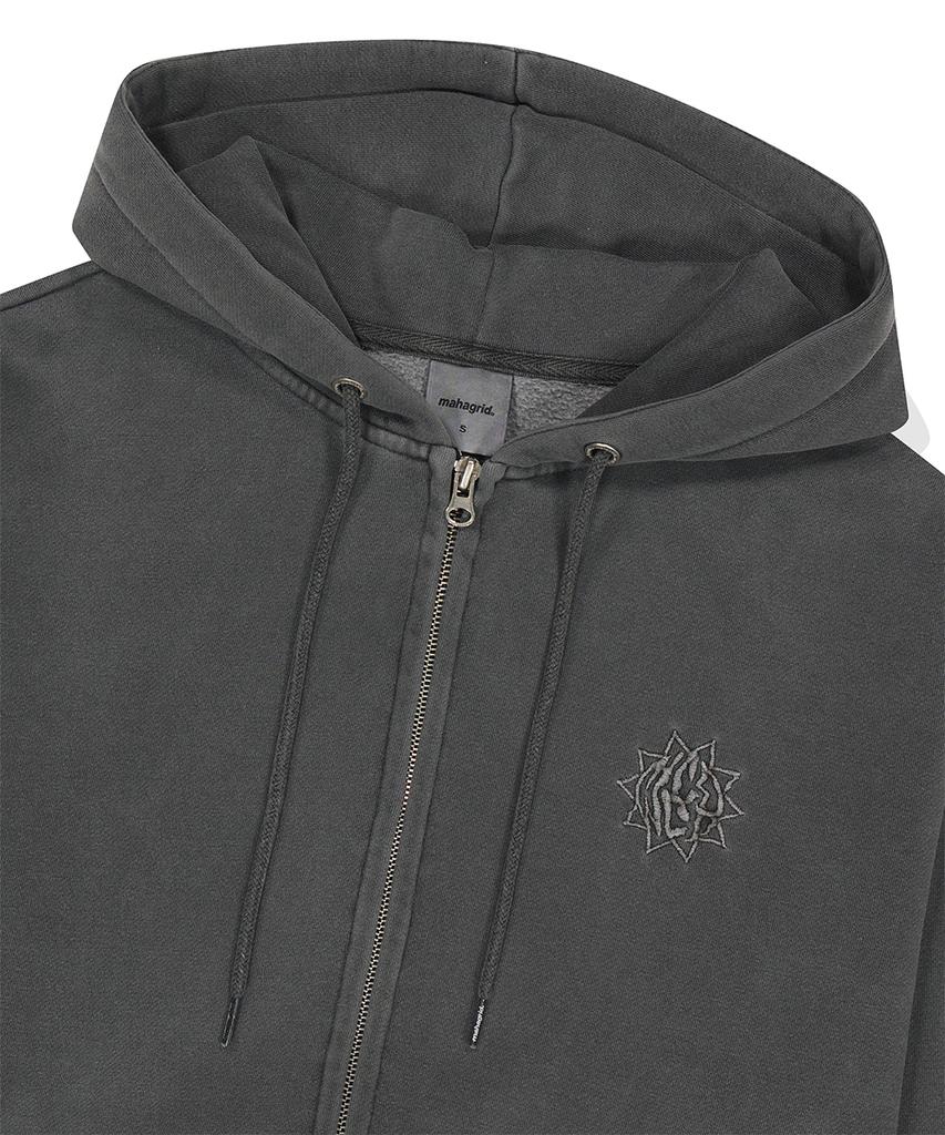 Mahagrid Sun Logo Pigment Zip Up Hoodie Charcoal(Mg2Dfmm430A)