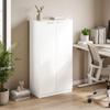 120 Cm Tall Storage Cabinet Cupboard, 3-Tier File Organiser Wooden Filing Cabinet, White