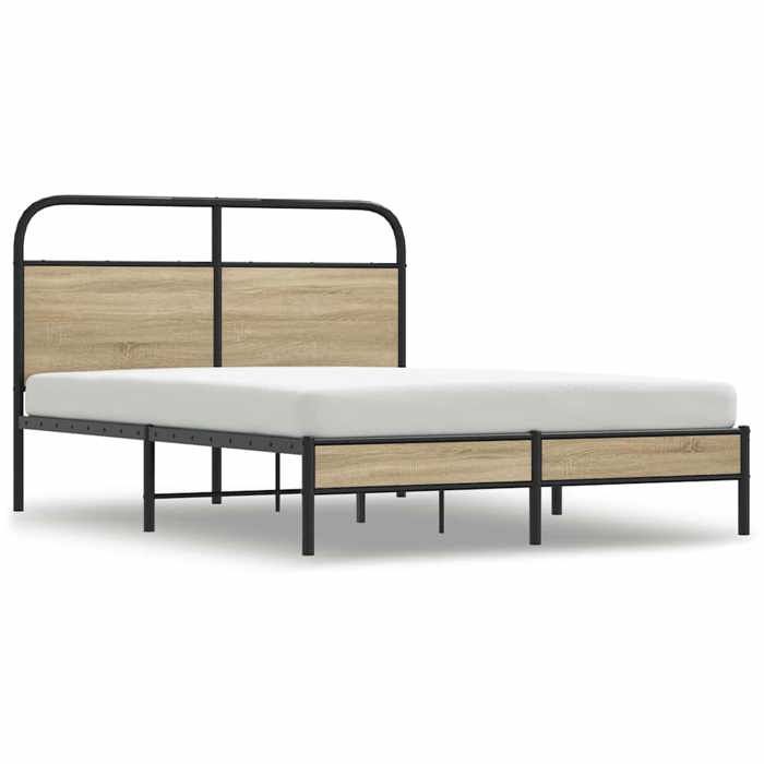 VidaXL Bed Frames Without Mattress 140x200 Cm Smoked Oak Engineered Wood 4100357