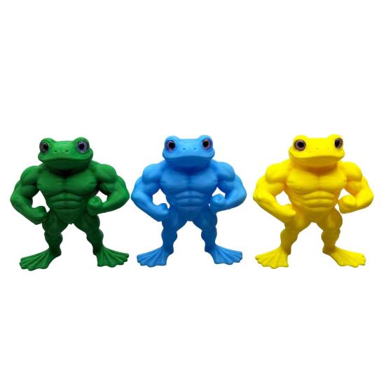 3D Printed Muscle Frog Statue PLA Standing Frog Figurine Home Office Desktop Decoration Ornament Fitness Enthusiasts Gift