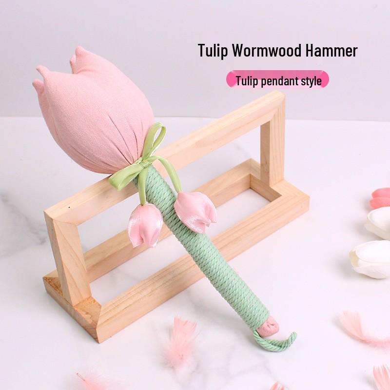 Brocade Tulip Mugwort Health Hammer: Exquisite Meridian Massage Hammer, Perfect Gift for Girls.