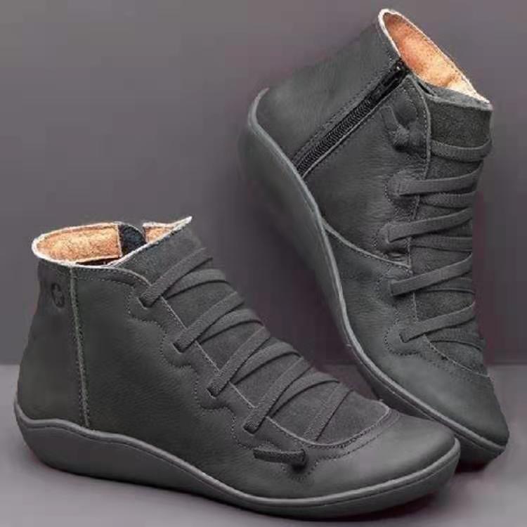 European/American Style Plus Size Women s Leather Ankle Boots - Spring/Autumn 2026 Collection 40