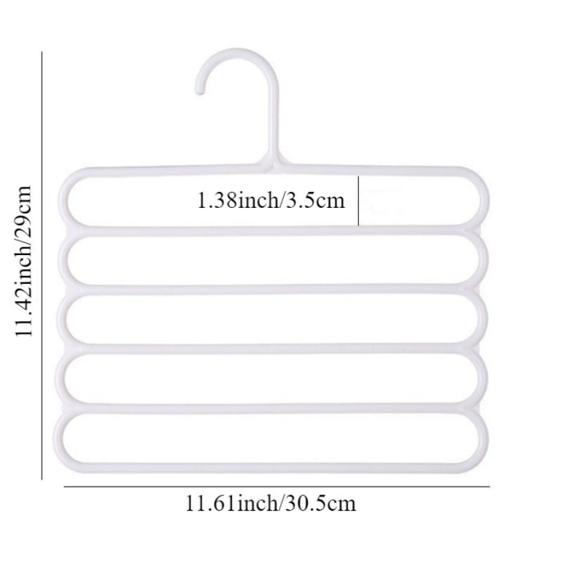 

5-уровневая вешалка для брюк, экономящая место - противоскользящий, многослойный органайзер для гардероба, идеально подходит для брюк и шарфов. Вешалки для одежды белый