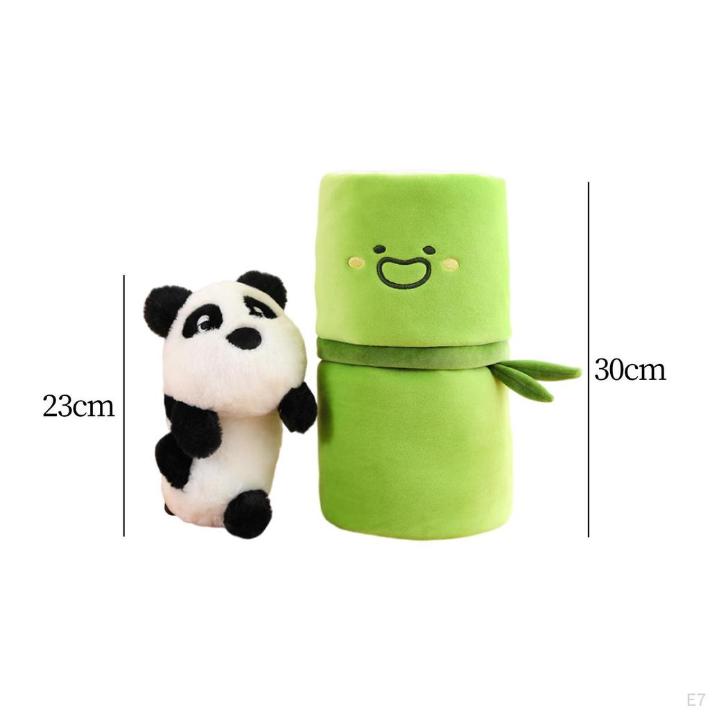 Adorable Bamboo Tube Panda Plush Toy for Home Decor and