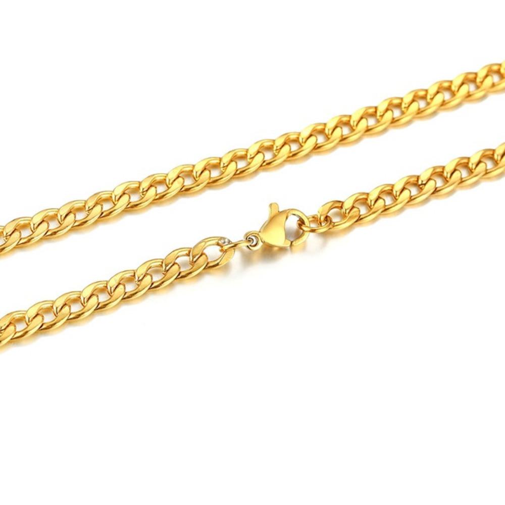 Vintage Chain Necklace for Men Boys,3/5/7mm Stainless Steel Miami Curb Cuban Link Collars,Rock Punk Jewelry Gifts