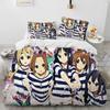 K-ON Kawaii Girls Anime Bedding Set Boys Girls Twin Queen King Size Duvet Cover Pillowcase Bed Boys Adult Home Textileextile