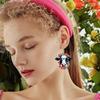 Einzigartige Brillen Kuh mit Blumenkranz Acryl Ohrringe für Frauen Mädchen, Frühling Sommer Y2K Stil Girlanden Creolen, Damenmode Drapierohrringe