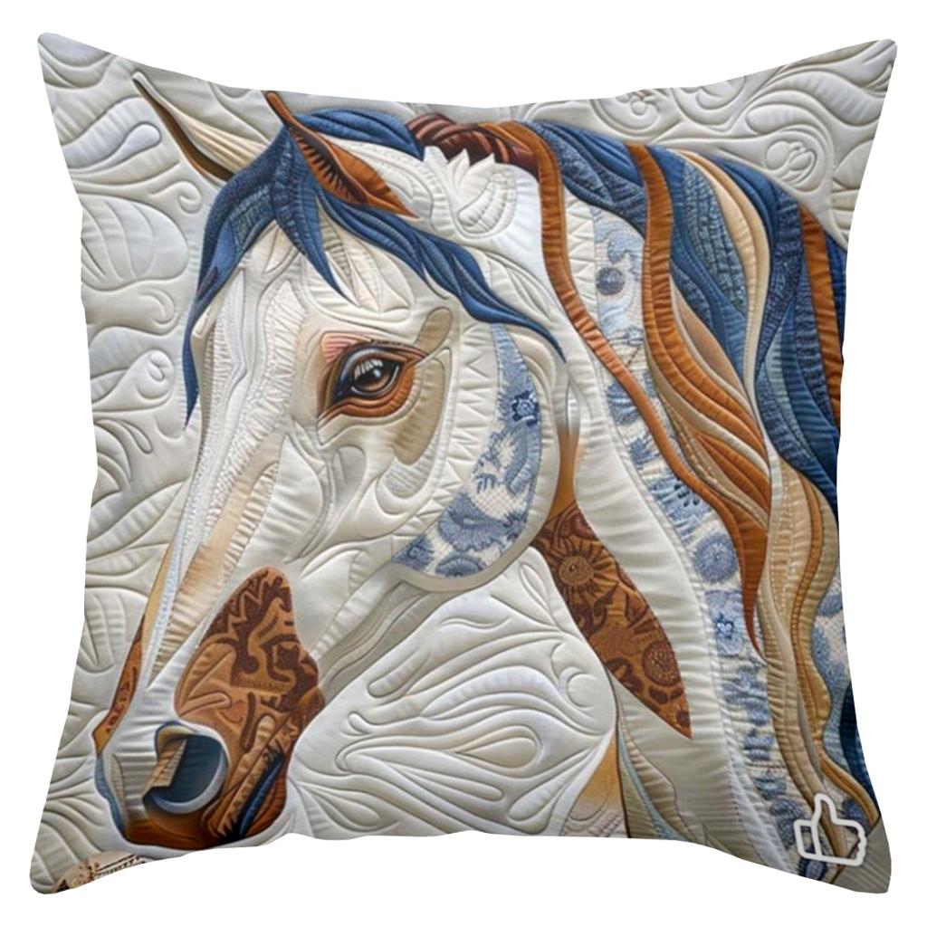 1 pillowcase 2D flat printing Horse Patterned Cushion 2D Flat Printed Polyester pillowcase sofa decorative cushion cover