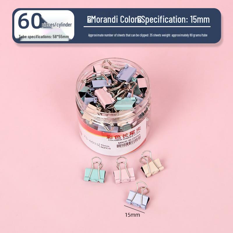 Morandi Color Phoenix Tail Metal Paper Clips - Long Tail, High-Value, Colorful Office Stationery Clips