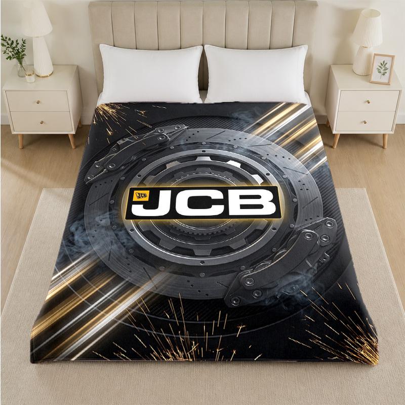 JCB Print Flannel Blanket Cozy Lightweight Plush Throw Blanket For Bed Sofa Household Use