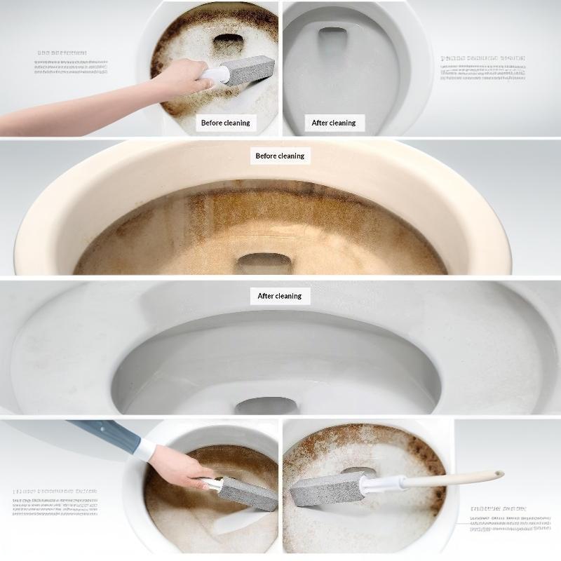 Pumice Stone Toilet Cleaning Brush Powerful Stain Removal Scratch Free For Home Toilet Deep Cleaning