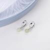 925 Silver Hetian Jade Earrings for Women Girls Green Fresh Jewelry Gift