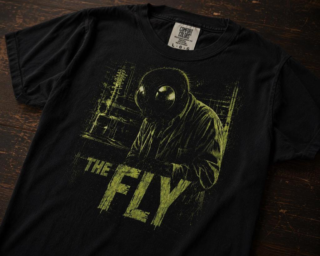 Le T-shirt The Fly 1958, T-shirt Horreur Vintage, T-shirt Classique Monstre Sci-Fi, Cadeau Film Culte Rétro, T-shirt Graphique Comfort Colors
