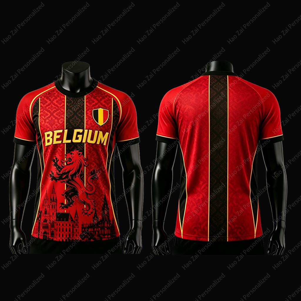 2026 Belgium National Team Fan Jerseys/T-Shirts—De Bruyne #7 Trossard #10 Lukaku #9: Kids' Adult and Unisex Sports & Casual Tops