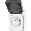 Waterproof 2 Pole + Earth Socket Outlet Aquatop IP54 - Grey - Asymmetrical - Indoor - Electrical