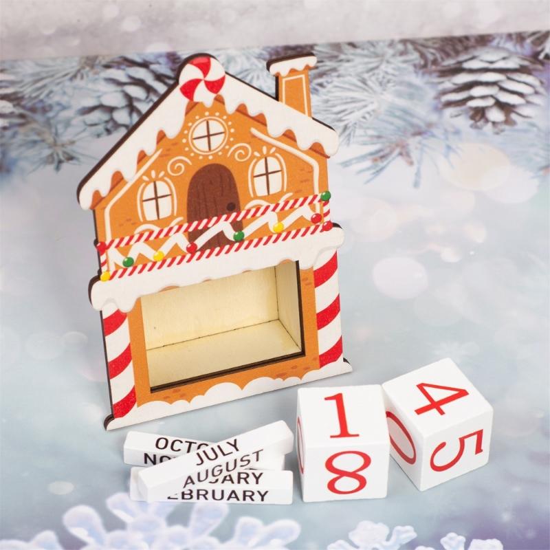 Christmas Calendar Wood Design Festival Table Decoration Countdown Calendar with Numbered Days