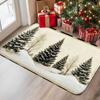 Christmas Kitchen Runner Set Non Slip Washable Vintage Snow Cedar Tree Forest Floor Mats Xmas Holiday Rug