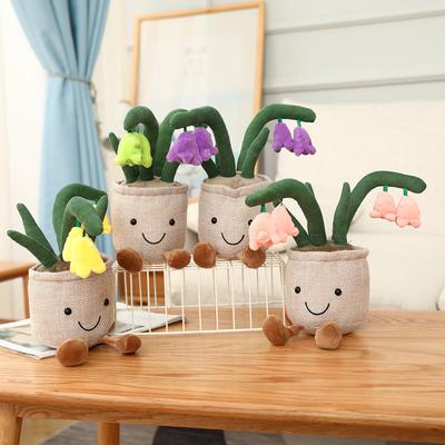 Creative Succulent Bluebell Tulip Potted Plush Toy Living Room Office Decoration Soft Plant Doll Throw Pillow Girls Holiday Gift