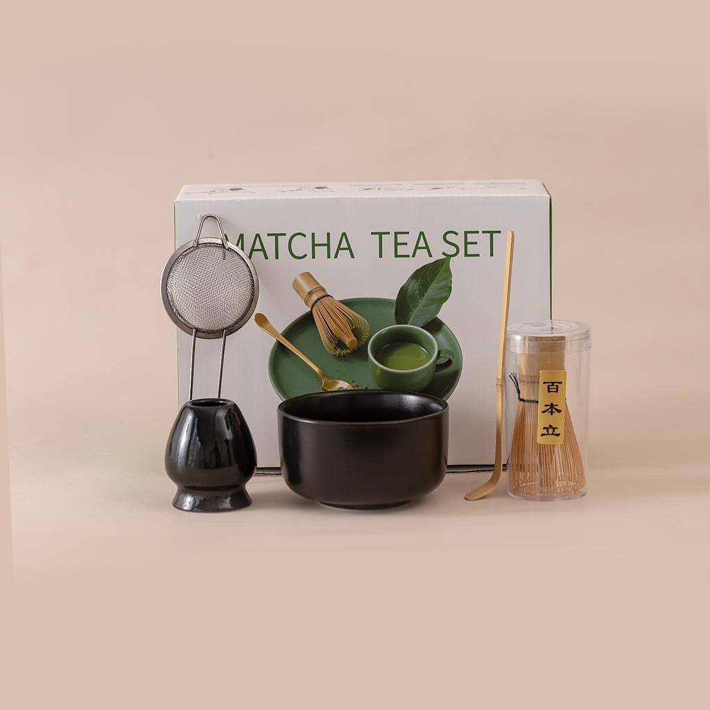 5-7PCS/Set Japanese Matcha Bowl , Spoon, Tea Whisk, Sieve Mesh, Perfect Gift For Ceremony, Traditional Decoration White gift box