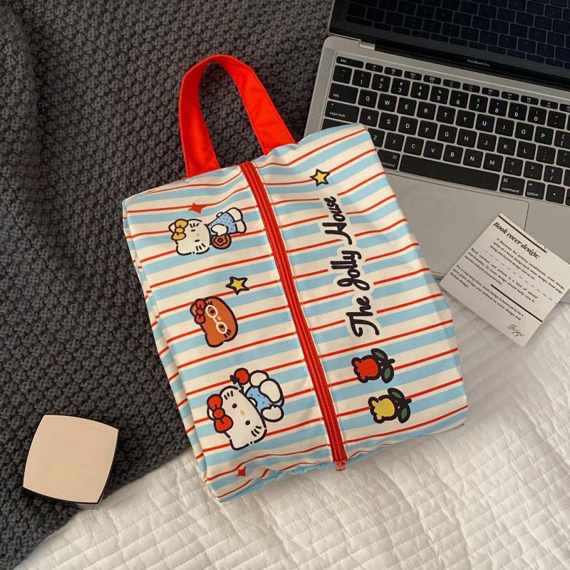 Hello Kitty Travel Organizer Bag Sanrio Kt Cat Portable Luggage Storage Pouch For Trip Business Hand Carry Cosmetic Case