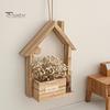 Rustic Home Wall Decoration Wooden Planter, Creative Hanging Flower Pot Basket for Indoor Plants Natural Wood Faux Flowers, Decor Living Room Balcony