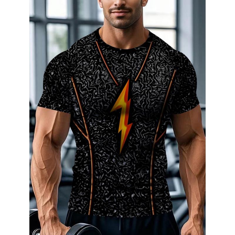 Gym Sports Men's Short Sleeve T-shirt Elastic Fitness Speed Drying Muscle Sleeve Insert Shoulder T-shirt
