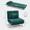3-in-1 Sleeper Chair, Folding Chair with Sleep Function, Adjustable Click-Clack Backrest, Dark Green